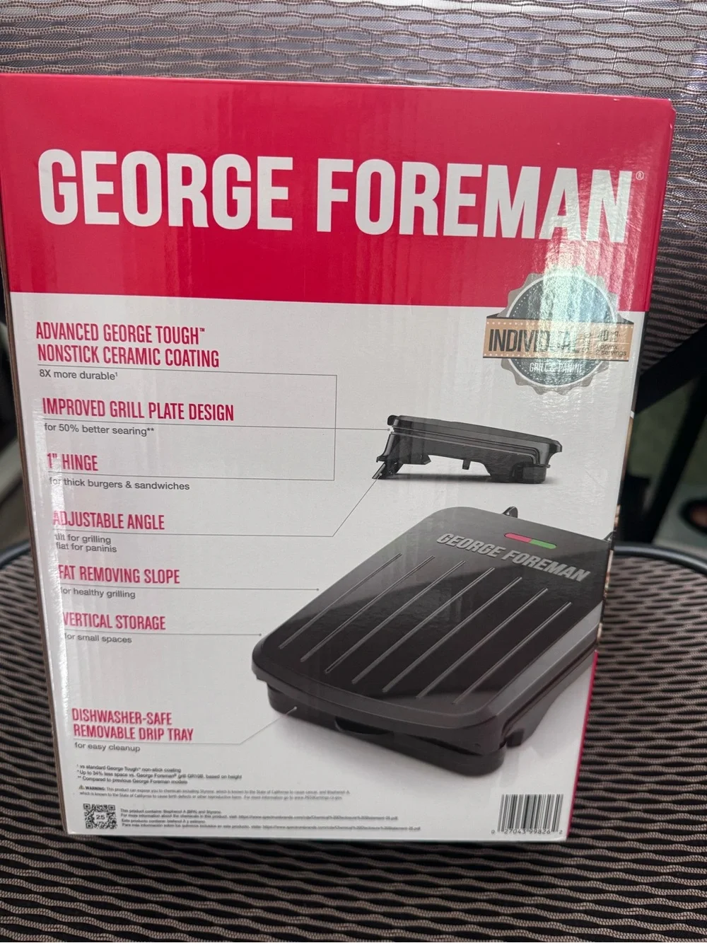 George Foreman Black Electric Grill - Nonstick Indoor Grill